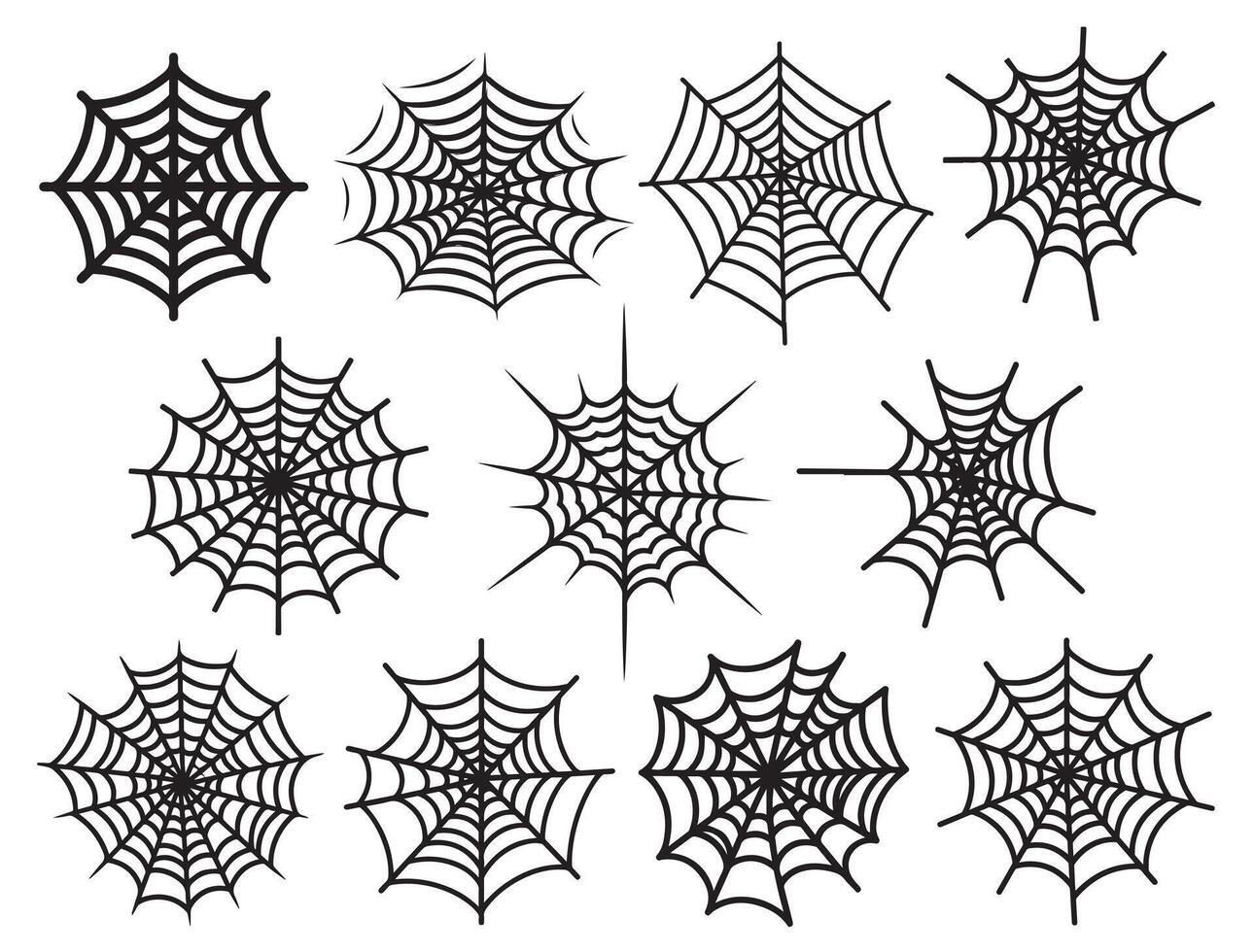 Spider web silhouette white background vector