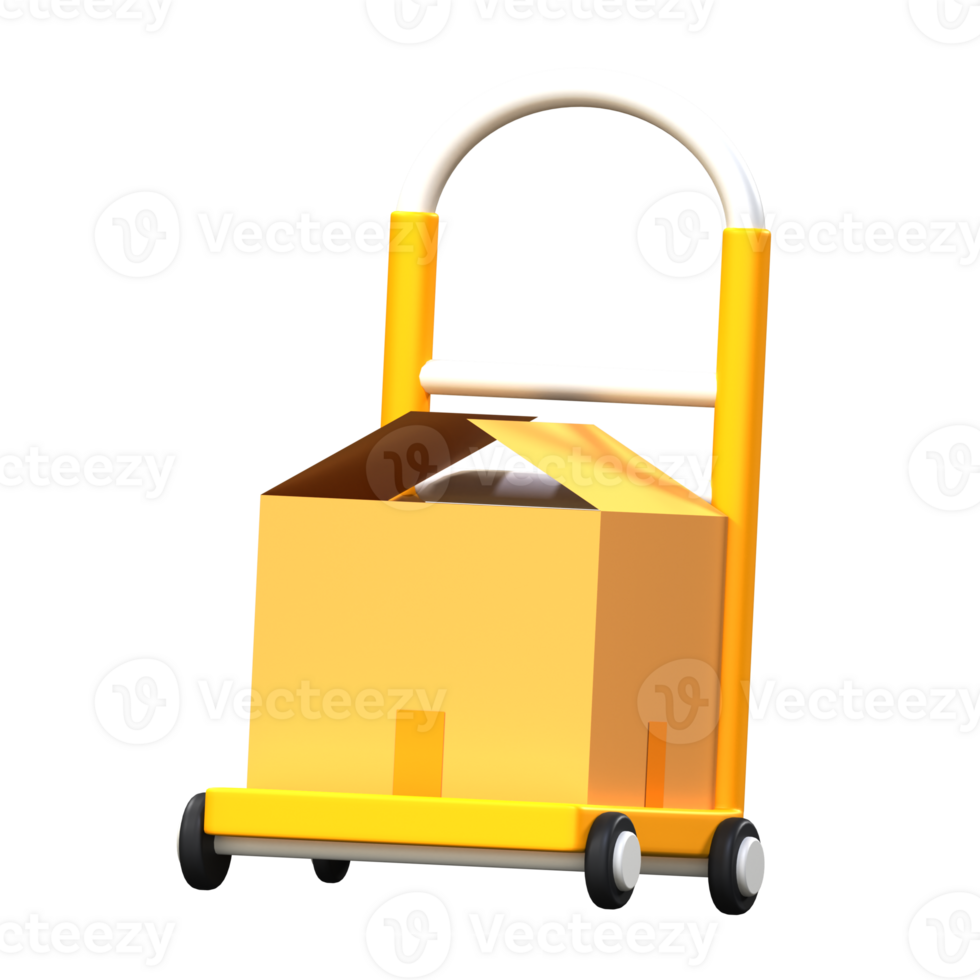 3d illustration package dolly png