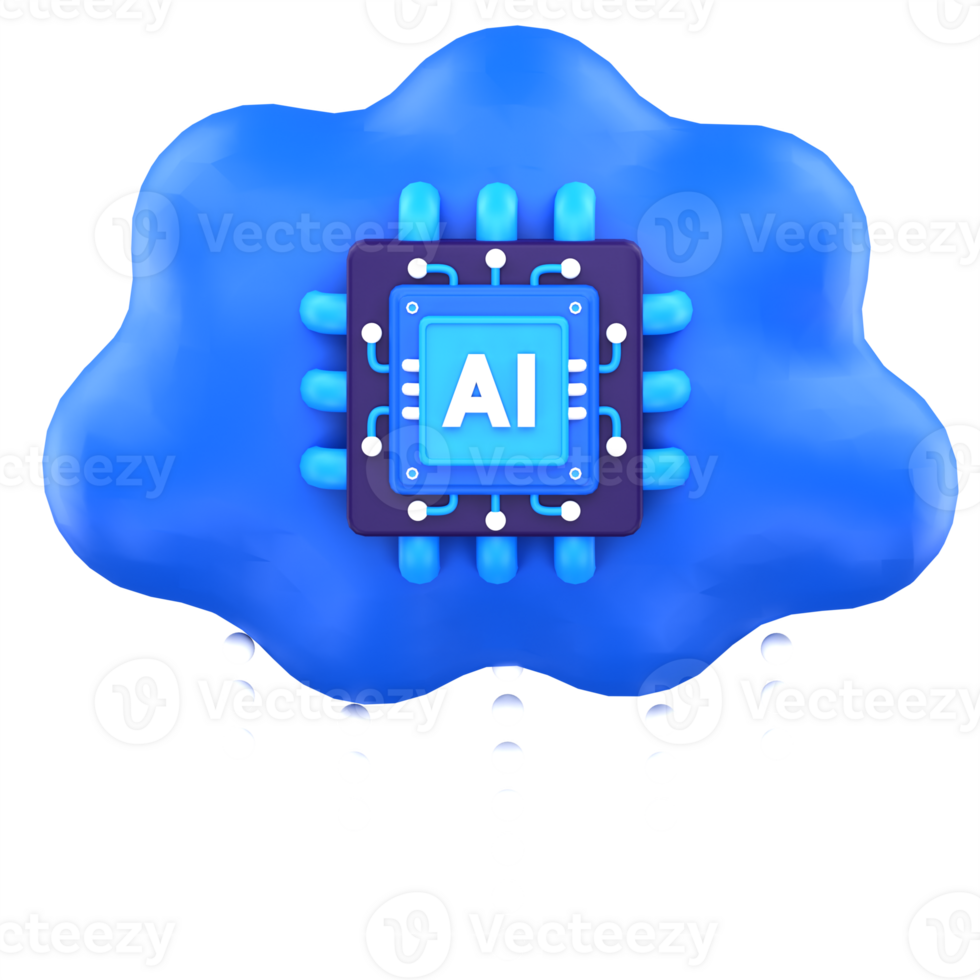 3d illustration AI Cloud png