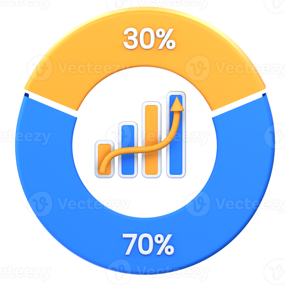 3d illustration pie chart statistics png