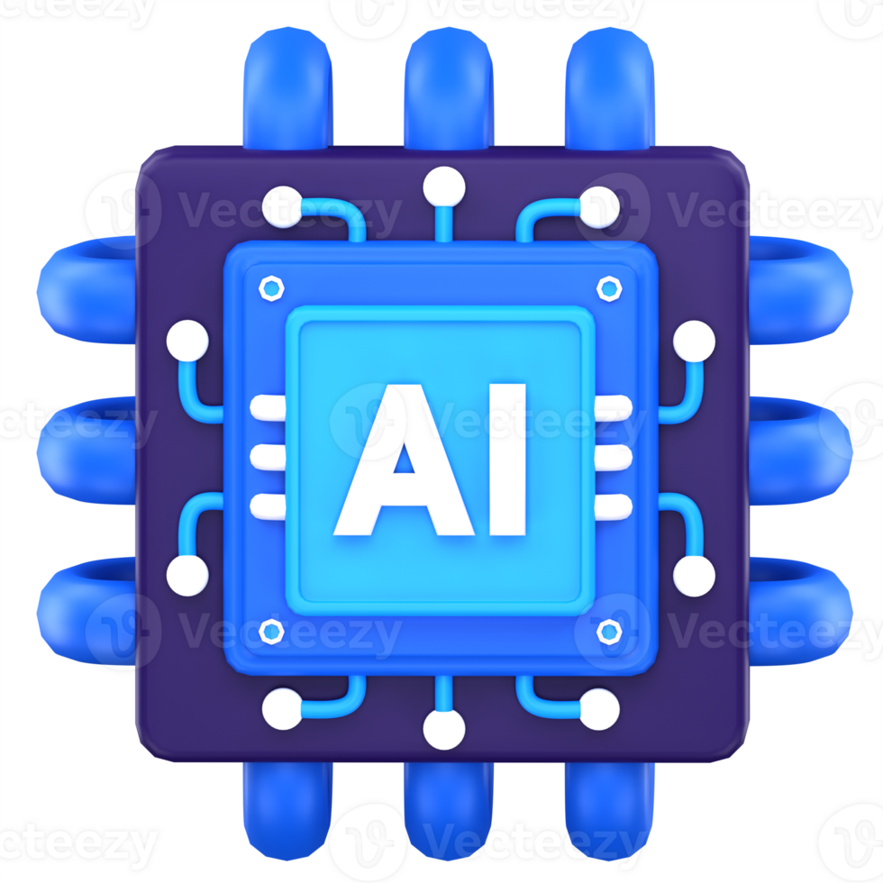 3d illustration AI Chip png