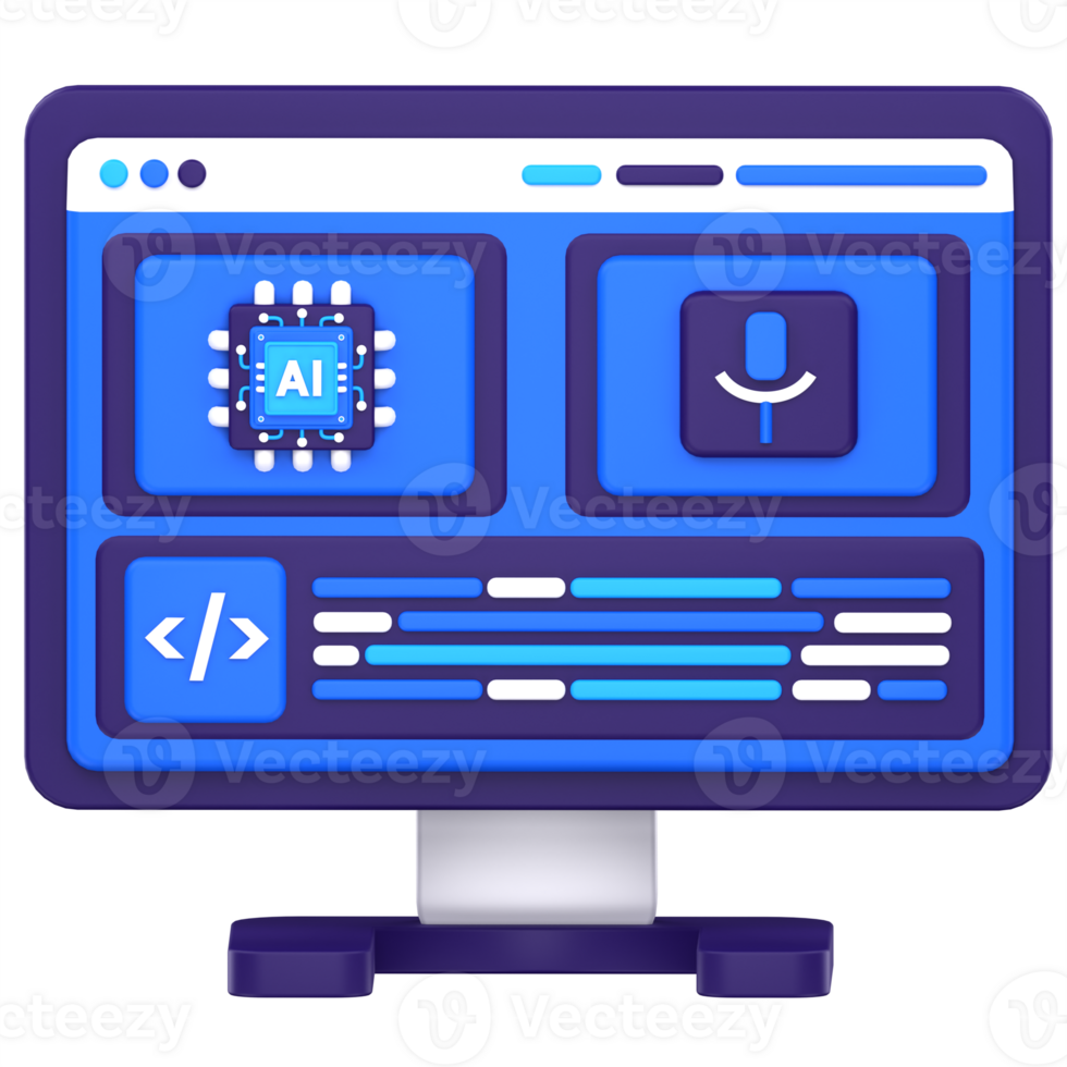 3d illustration AI Voice Generator png