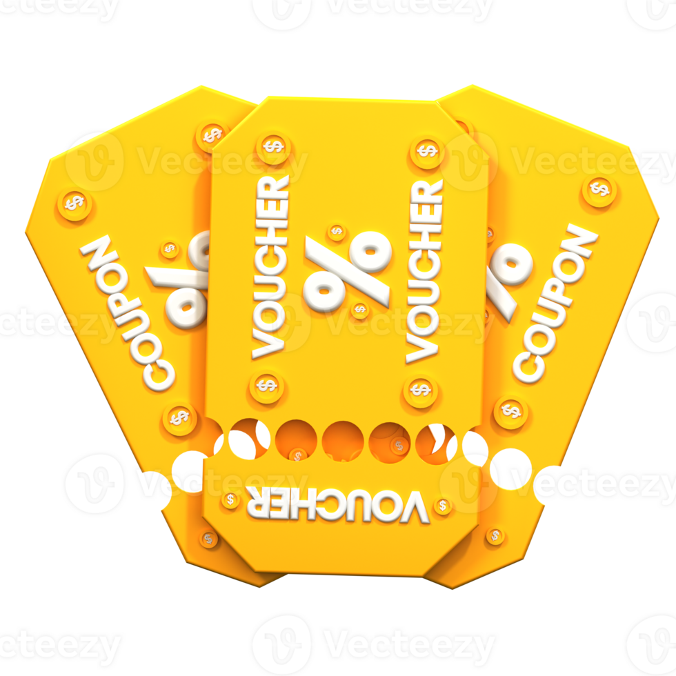 3d illustration voucher shopping png