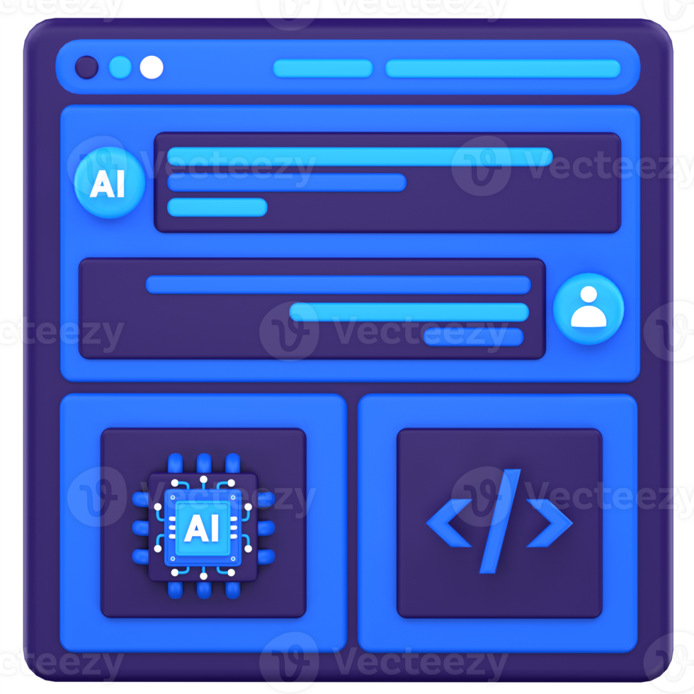 3d illustration AI Chatbot png