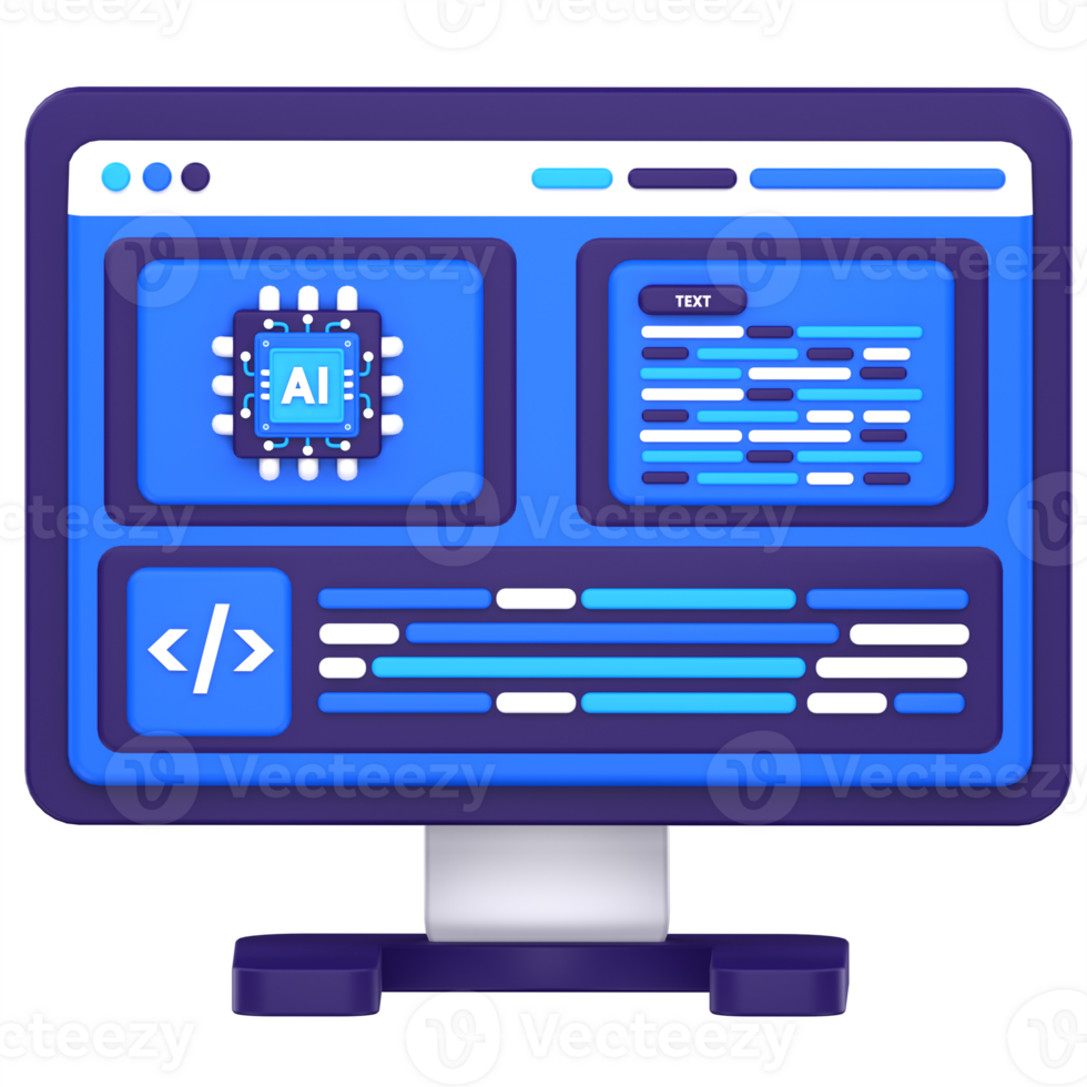 3d illustration AI Text Generator png