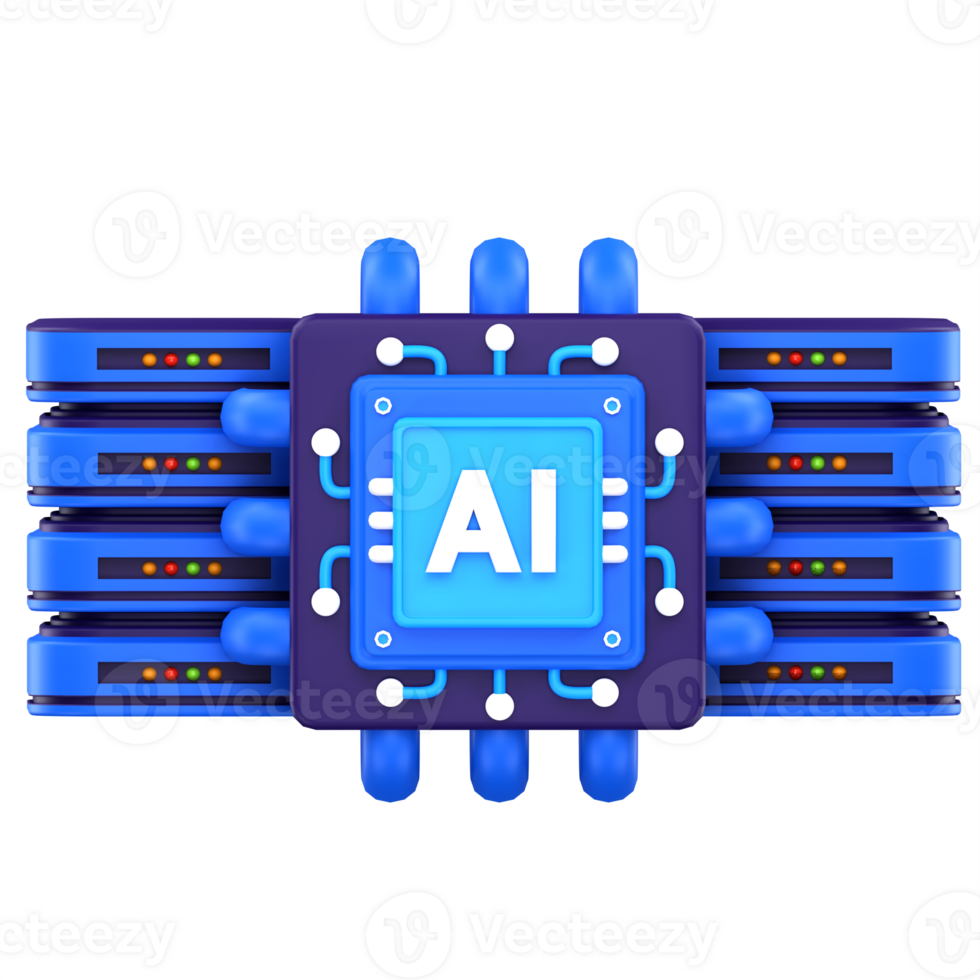3d illustration AI Server png