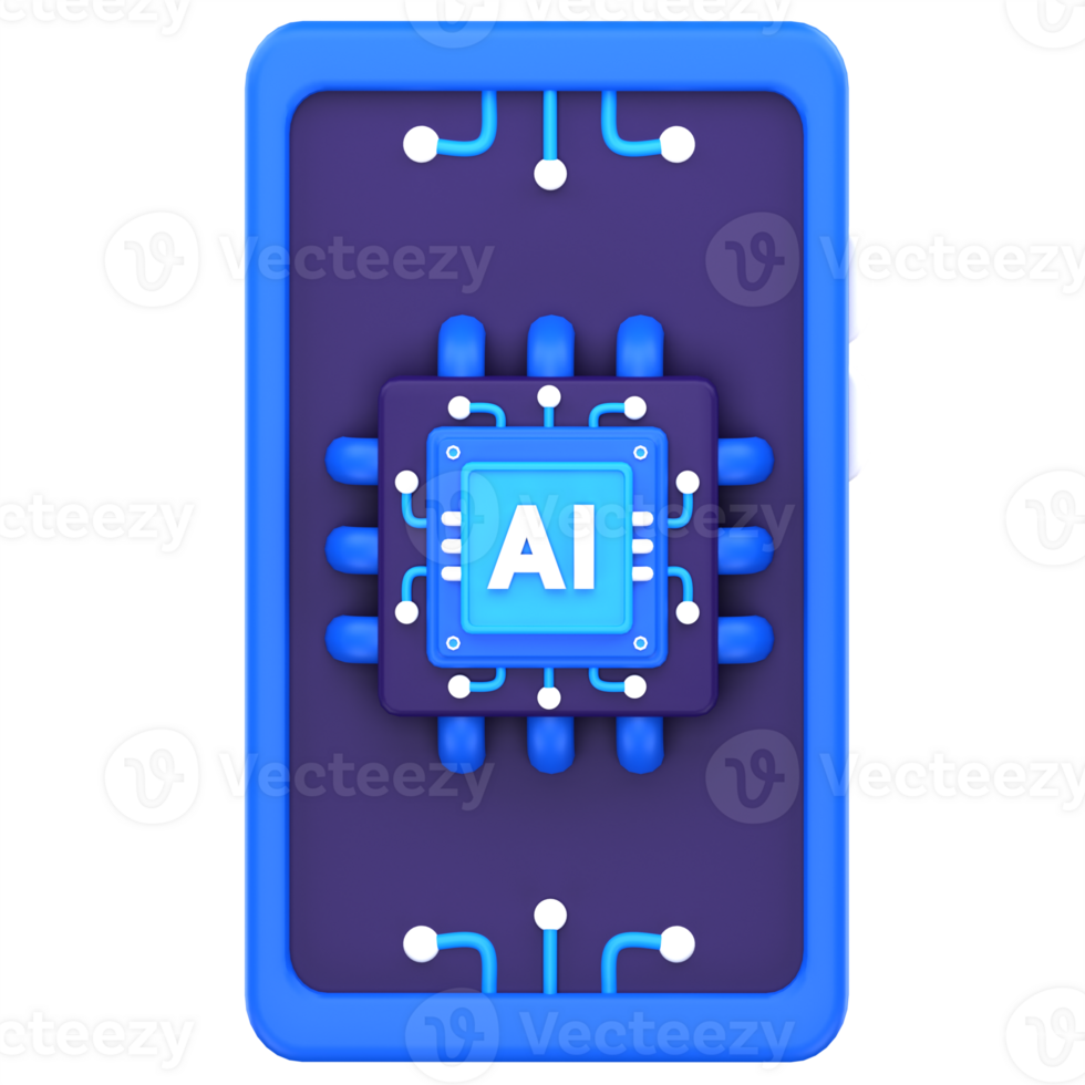 3d illustration AI Smartphone png