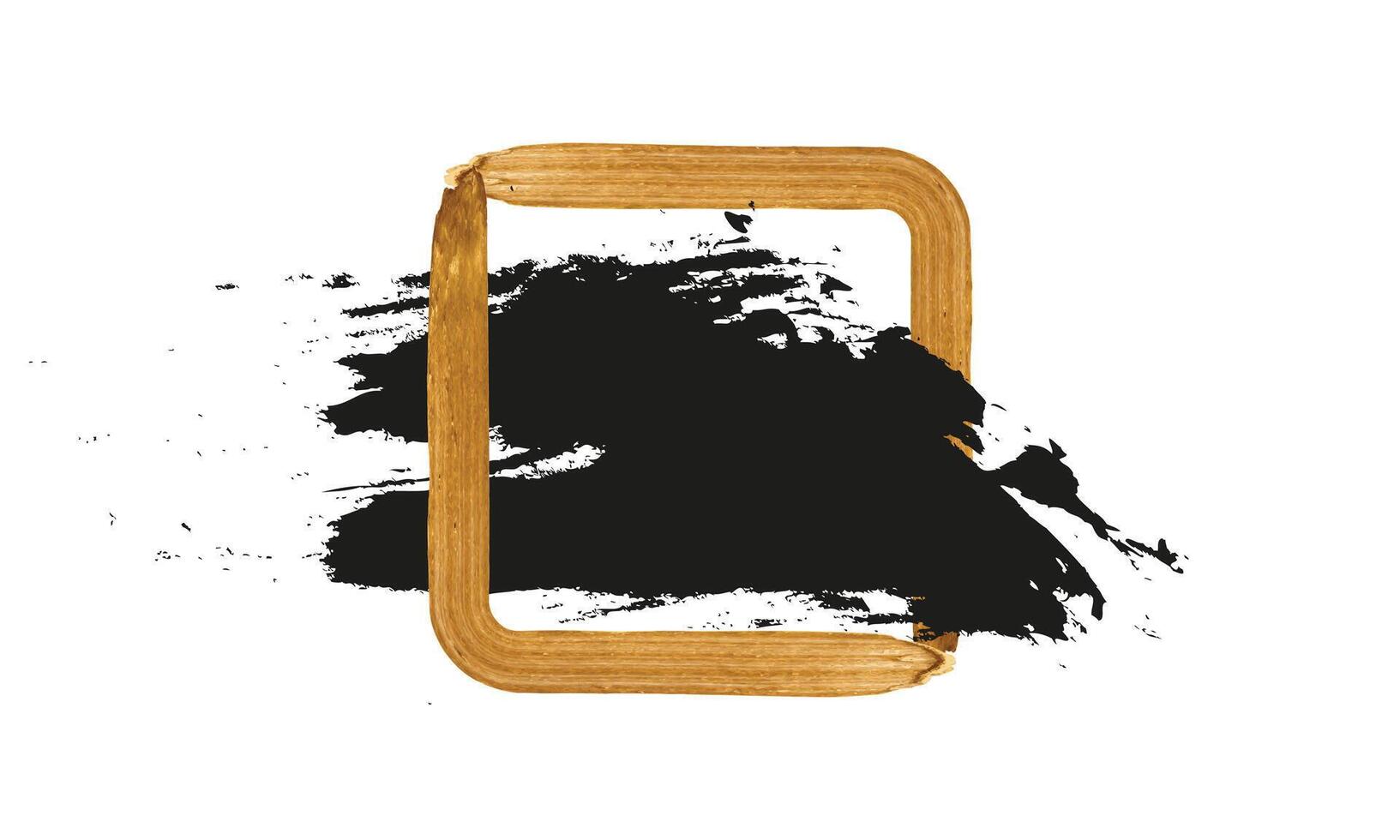 Gold paint glittering textured art. Hand drawn brush stroke . vector