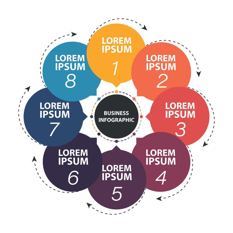 Infographic design with icons and 8 options or steps. Infographics for business concept. vector
