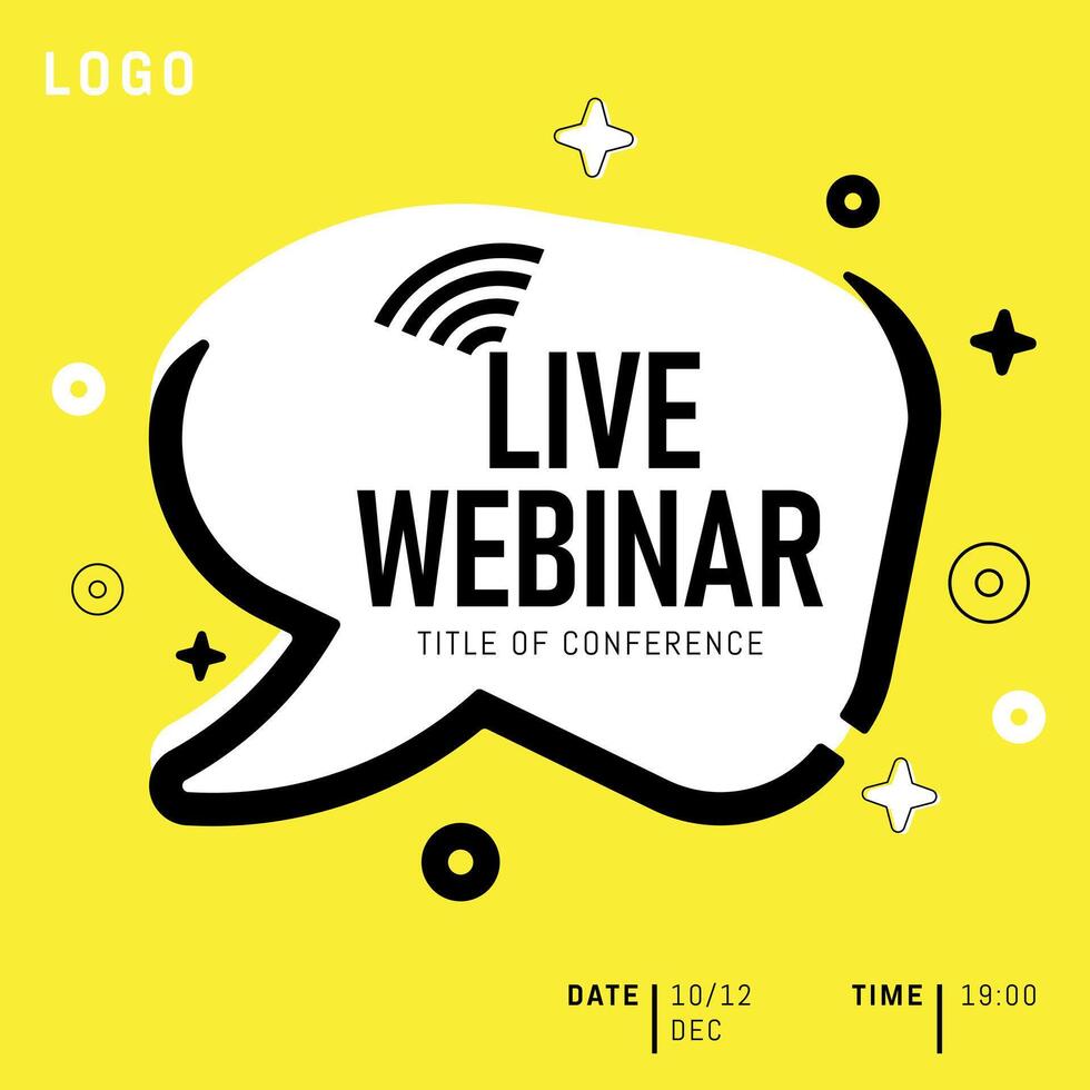 Live Webinar invite template. Banner live webinar promotion for social media. vector