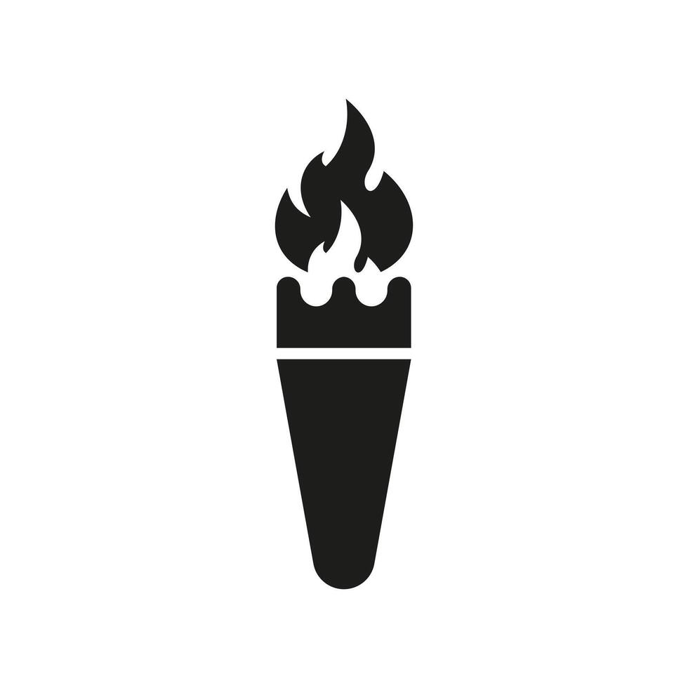 Torch icon. Burning torches with fire, icons vector