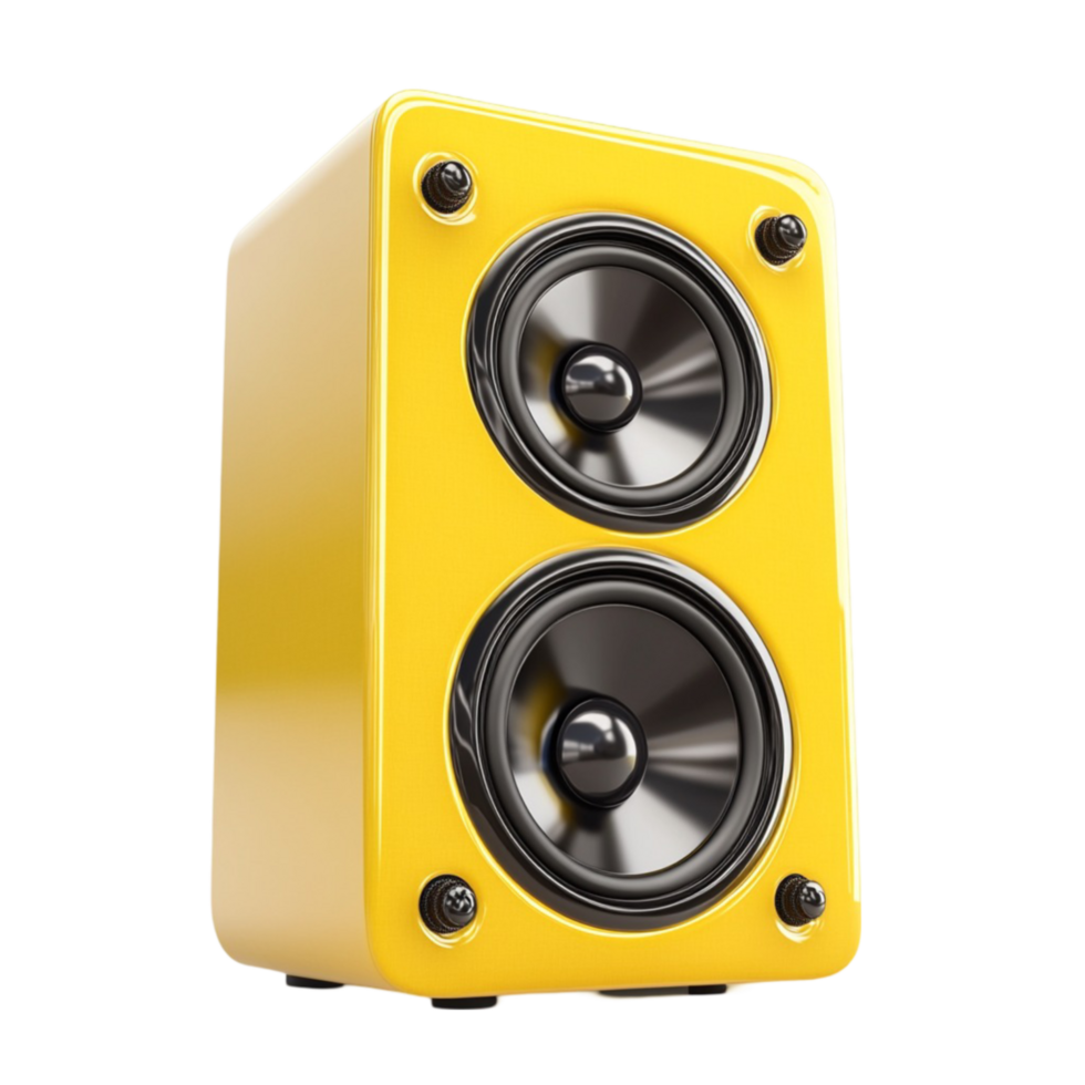 Stylish Yellow Bluetooth Speaker on Transparent Background png