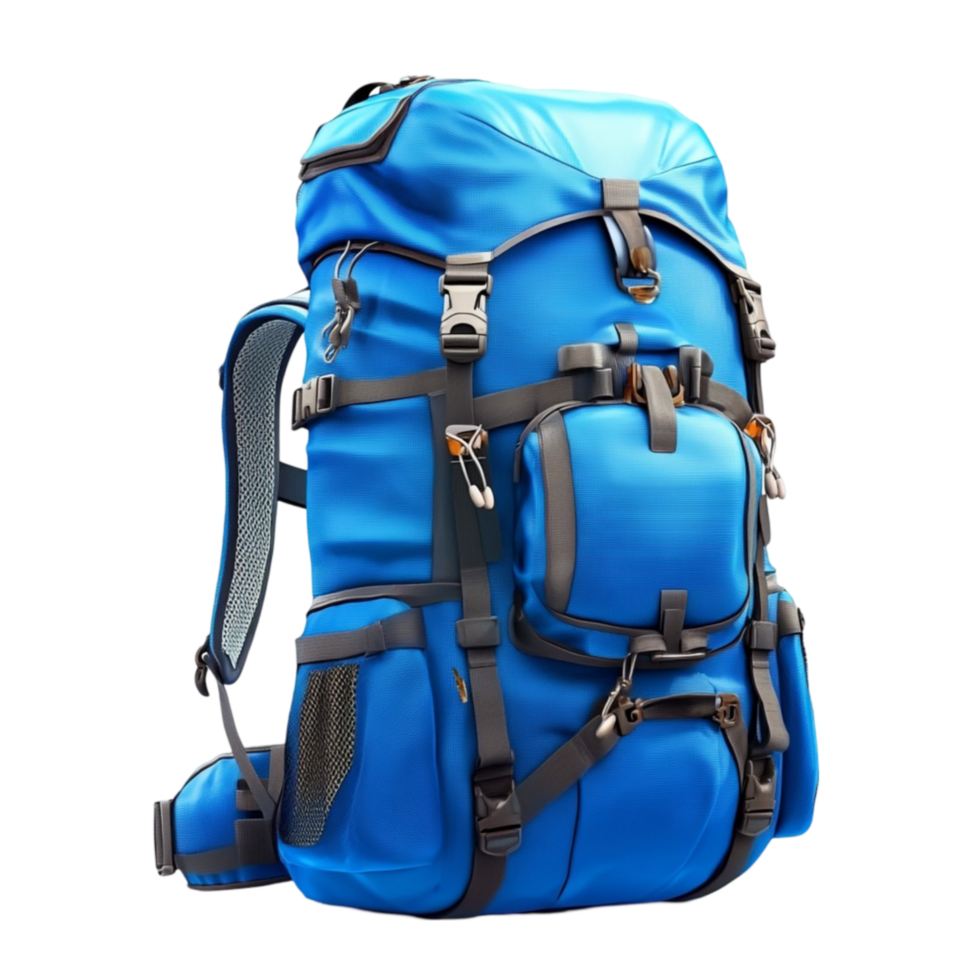 blue backpack on transparent background png