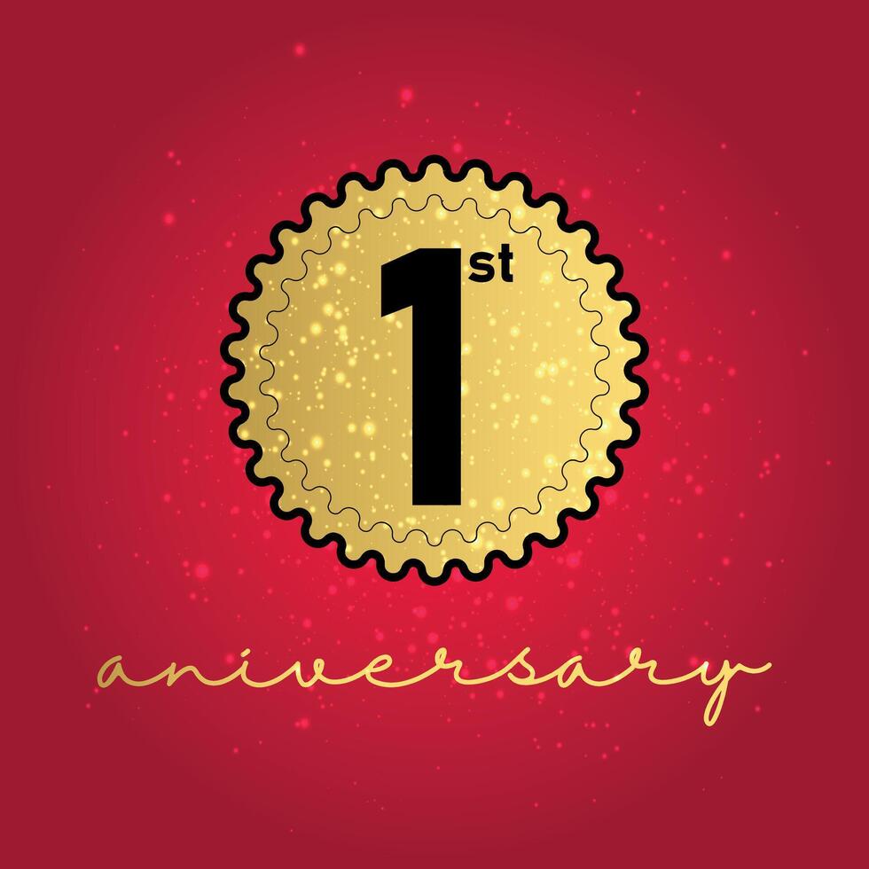 1 year anniversary icon. 1st birthday emblem. Anniversary design element. vector