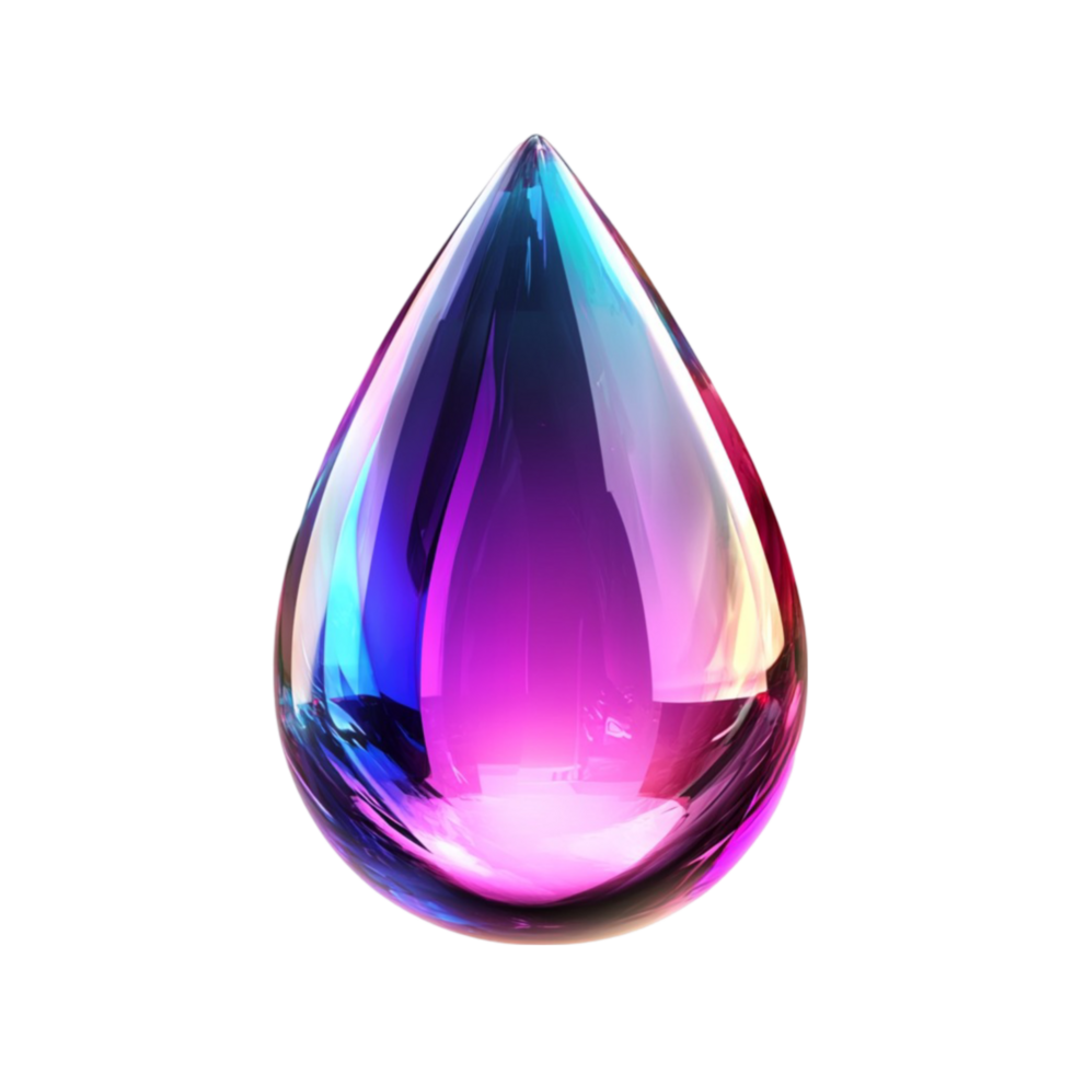 a drop of water with a rainbow colored background png