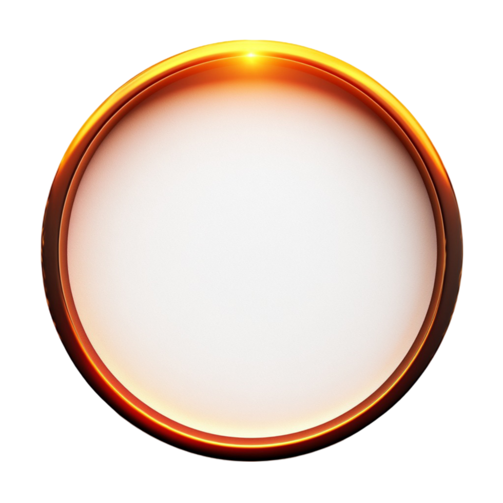 Bright Orange Circle with Glowing Light Modern Abstract Design png