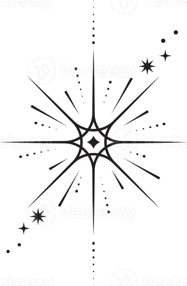 Line icons of star. Sparks and shiny abstract glitter symbol with light effect. Minimal Y2K magic twinkles png