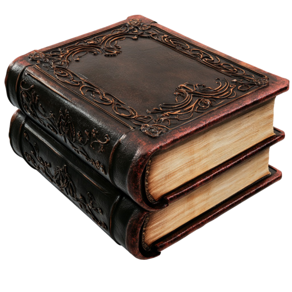 two old books on a transparent background png