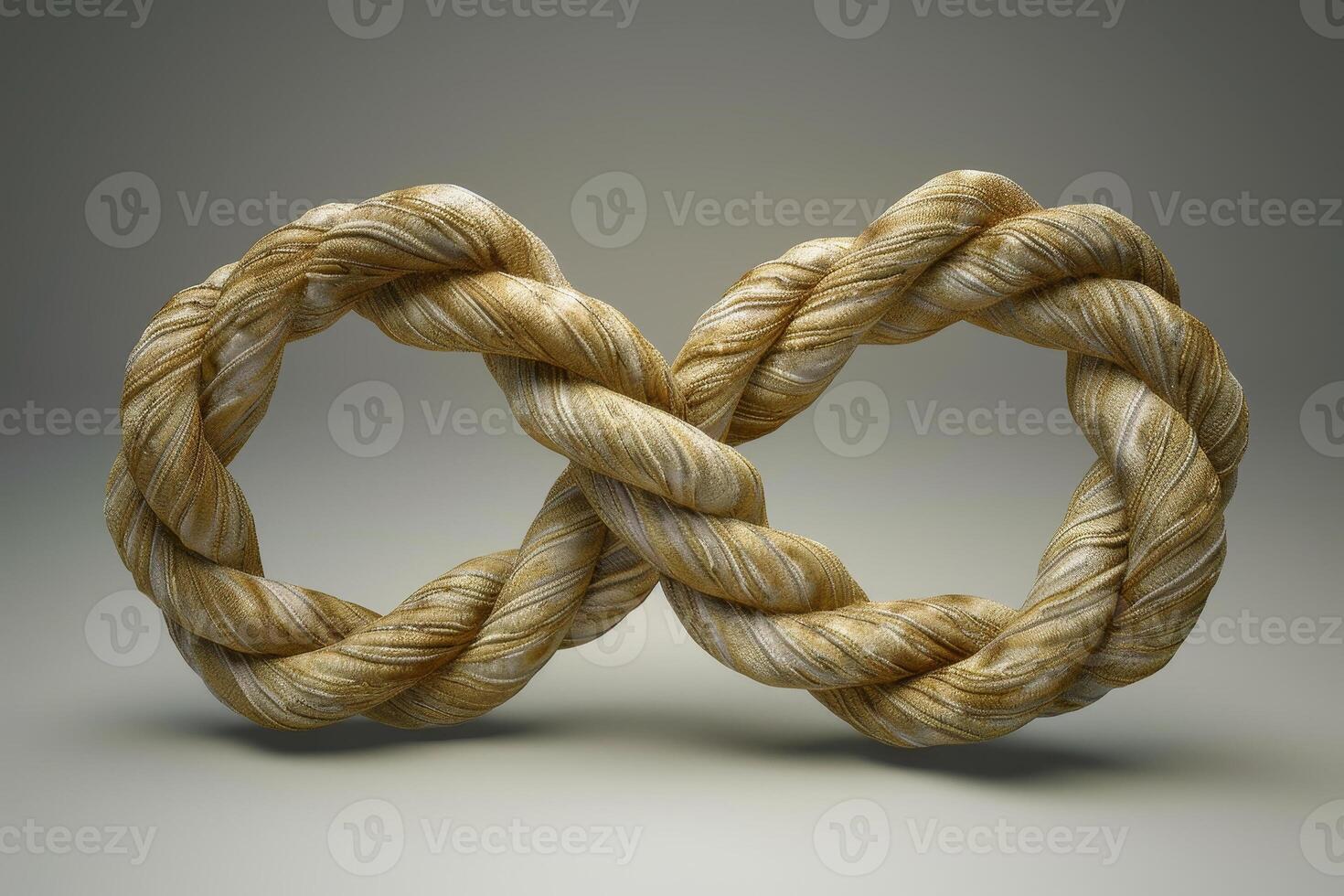 Two strands are beautifully intertwined to form an infinity symbol, showcasing a mix of textures and colors in a modern artistic interpretation photo