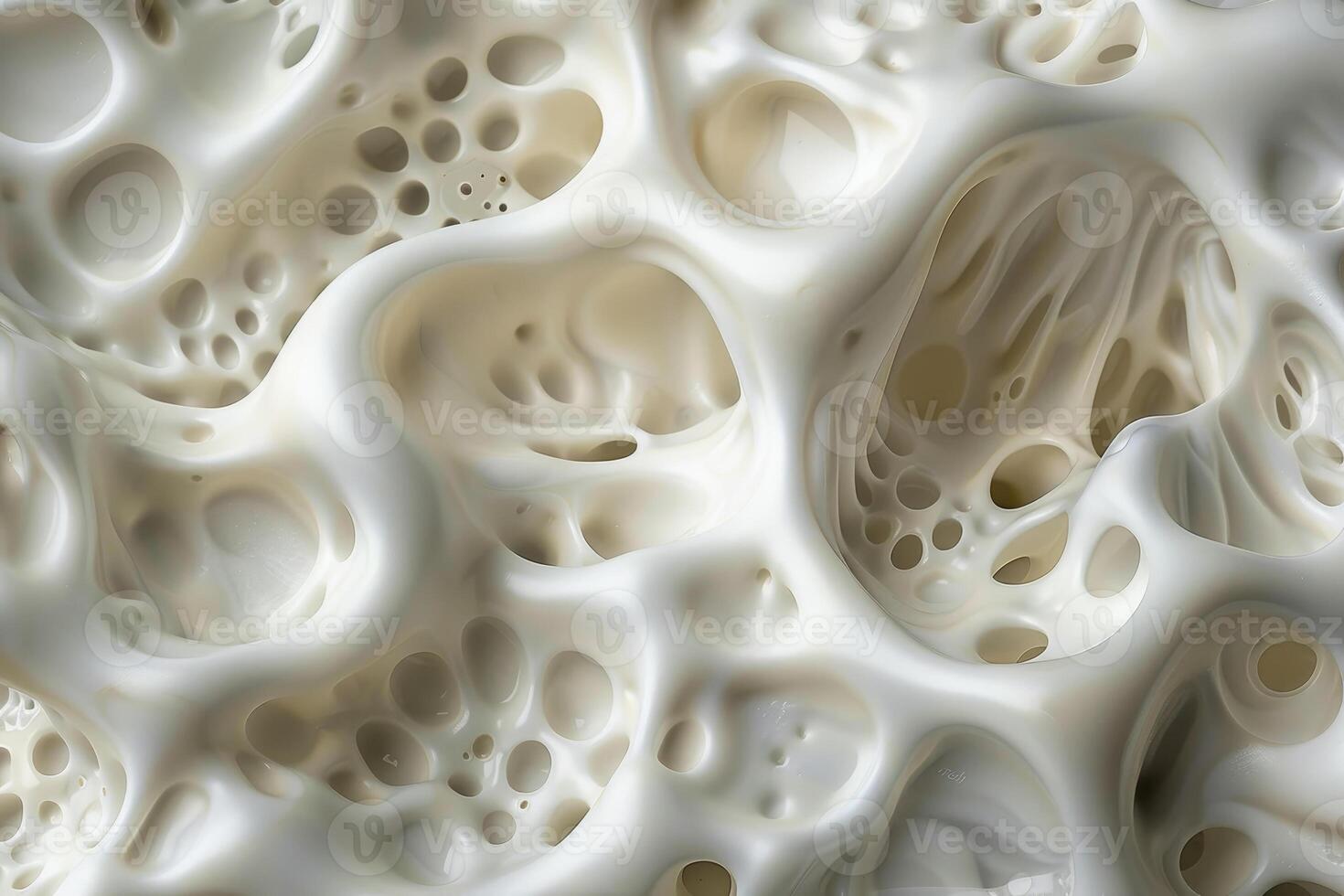 The surface displays a unique abstract white texture characterized by a collection of bubbles and intricate patterns, creating a visually engaging scene photo