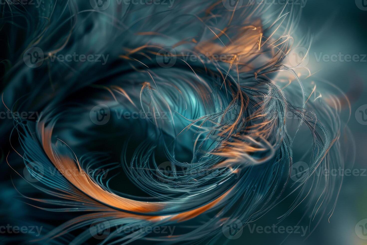 Colorful, swirling strands create a captivating abstract design with intricate textures. The vibrant colors blend seamlessly, showcasing artistic movement and depth photo