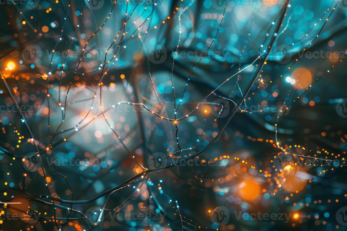 The image is a blurry, colorful depiction of a tree with many branches photo