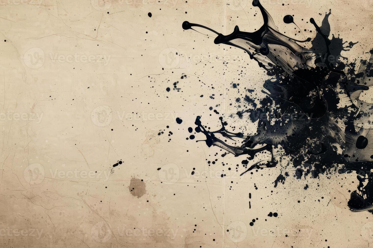 A black ink splash on a paper background photo