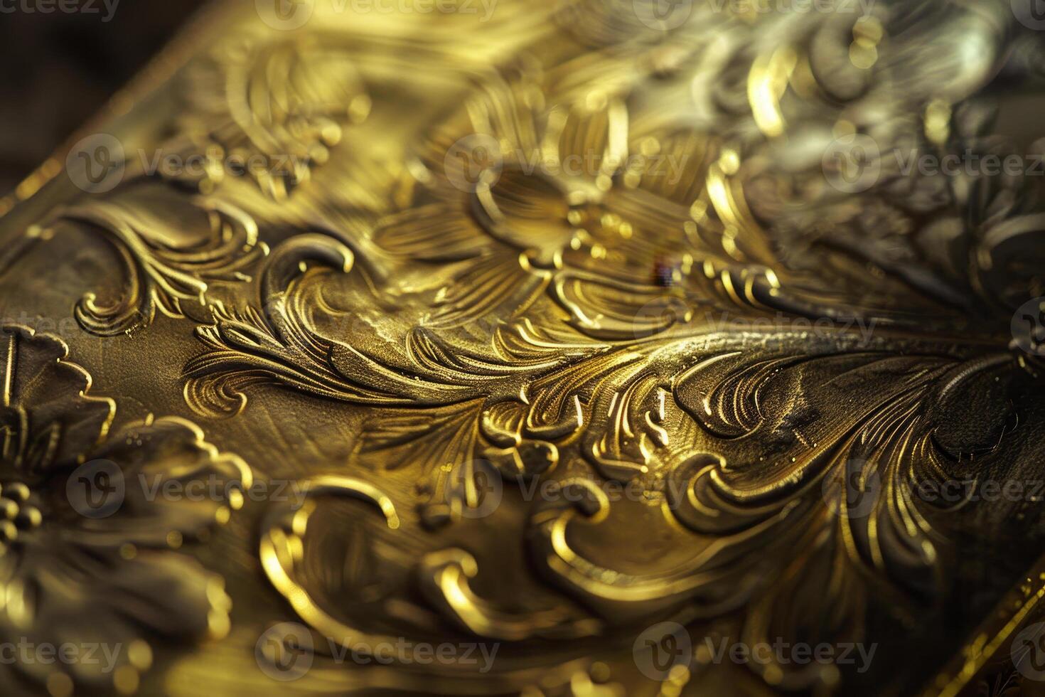 A gold leaf design on a book cover photo