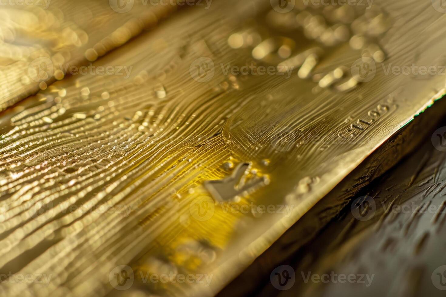 A close up of a gold bar with the letters Gm on it photo