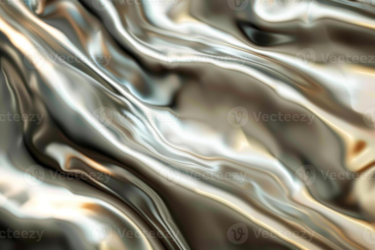 A close up of a silver fabric with waves photo