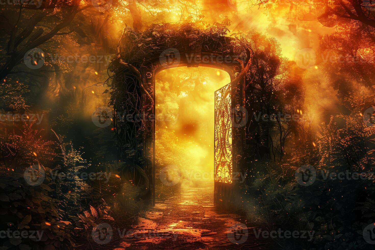 The door to the forest, fantasy, fantasy art, fantasy wallpaper, fantasy wallpaper photo