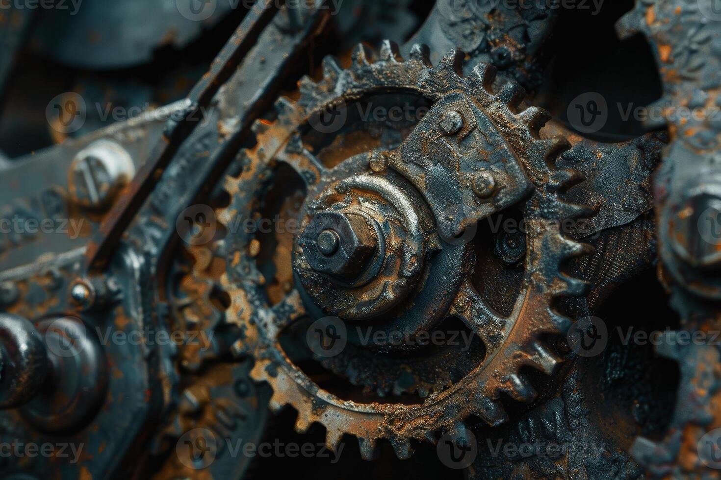 Rusty gears on a machine photo