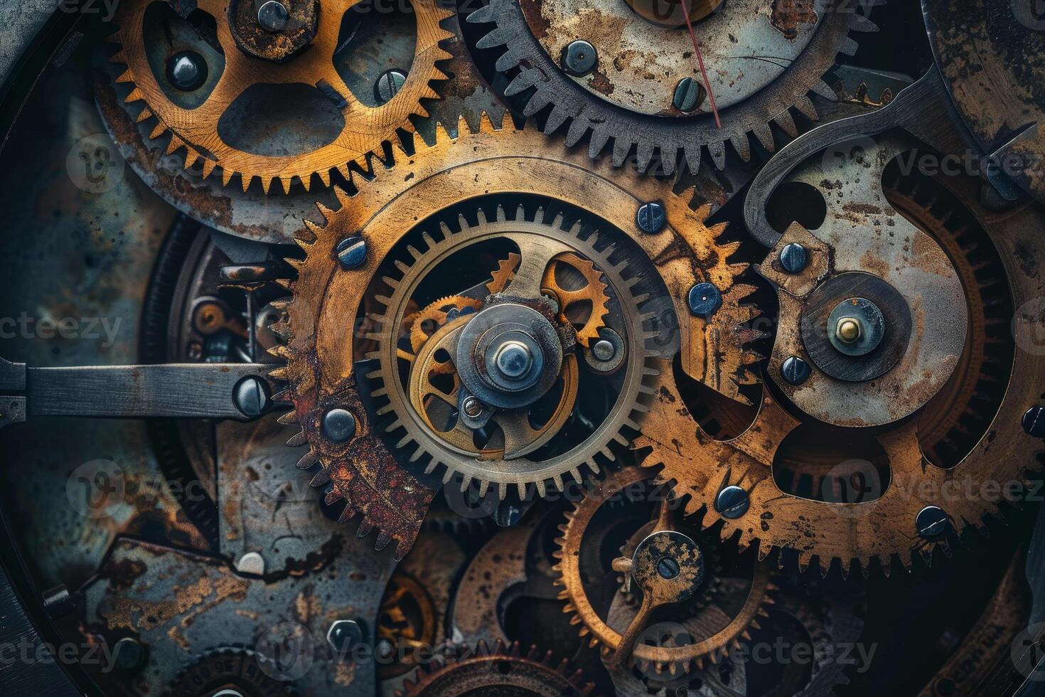 Steampunk gears background with gears and cogs photo