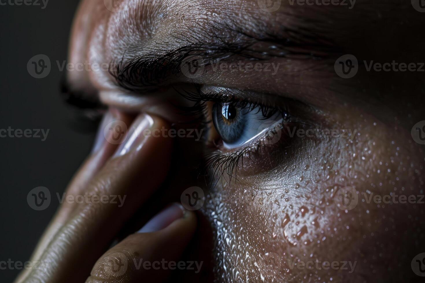 A man with a teary eye photo