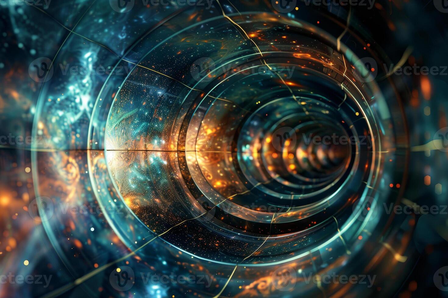 Abstract space background with a spiral tunnel photo