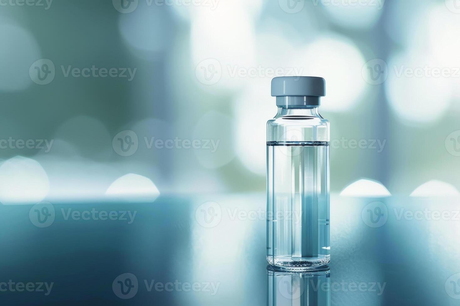 A small glass vial with a small stopper on top photo