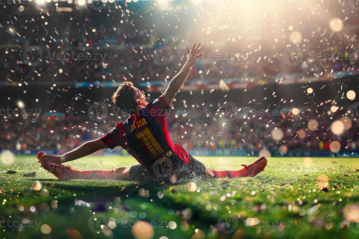 Lionel messi celebrating after scoring a goal in the final of the world cup photo