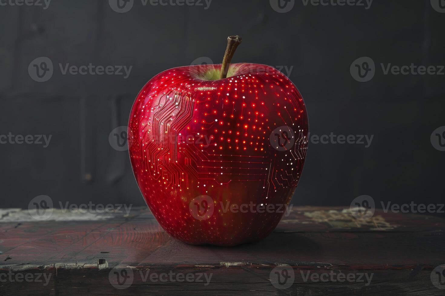 An apple with dots on it photo