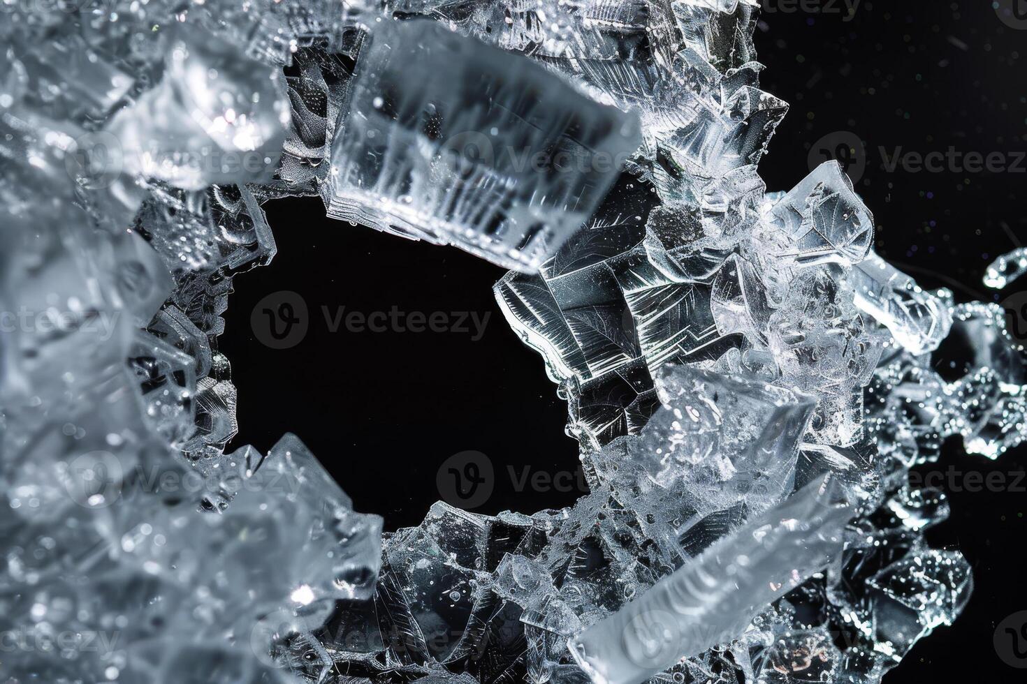 A close up of ice cubes on a black background photo
