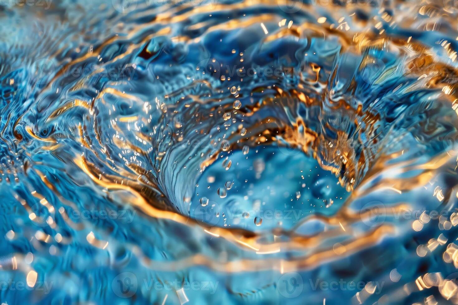 A close up of a blue liquid with bubbles photo