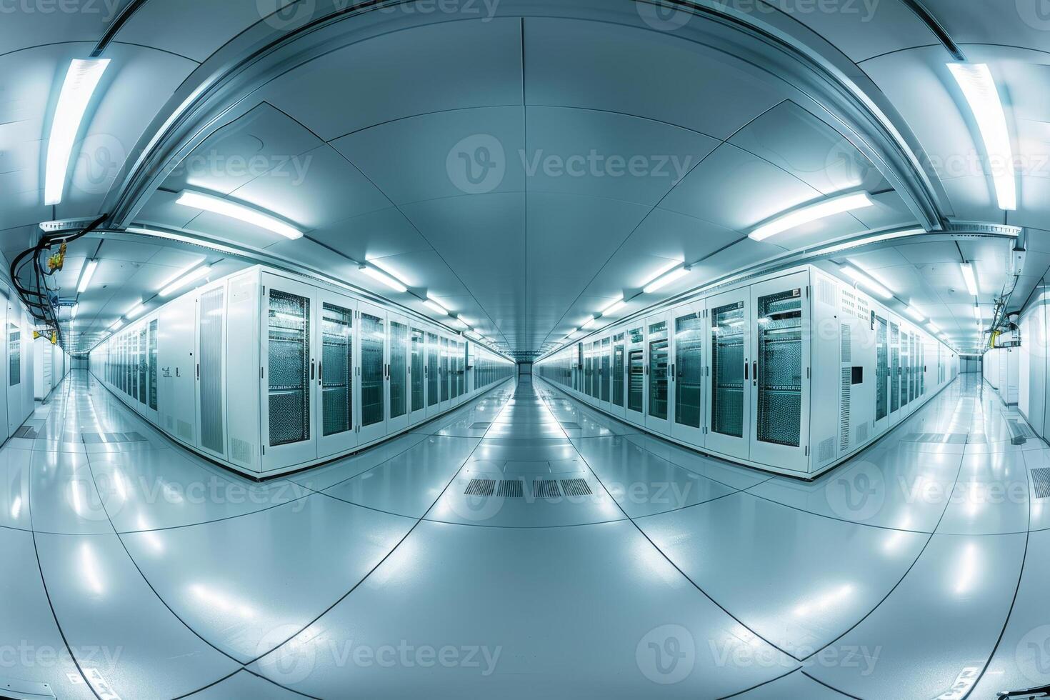 A view of a large room with many servers photo