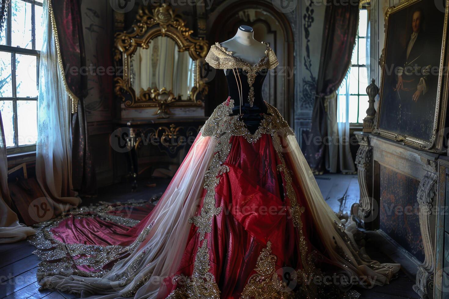 A dress is on display in a room photo