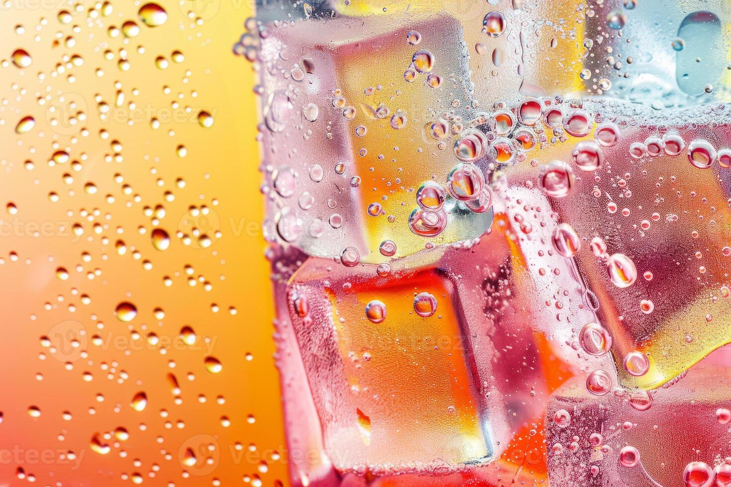 A close up of a glass of ice with water photo