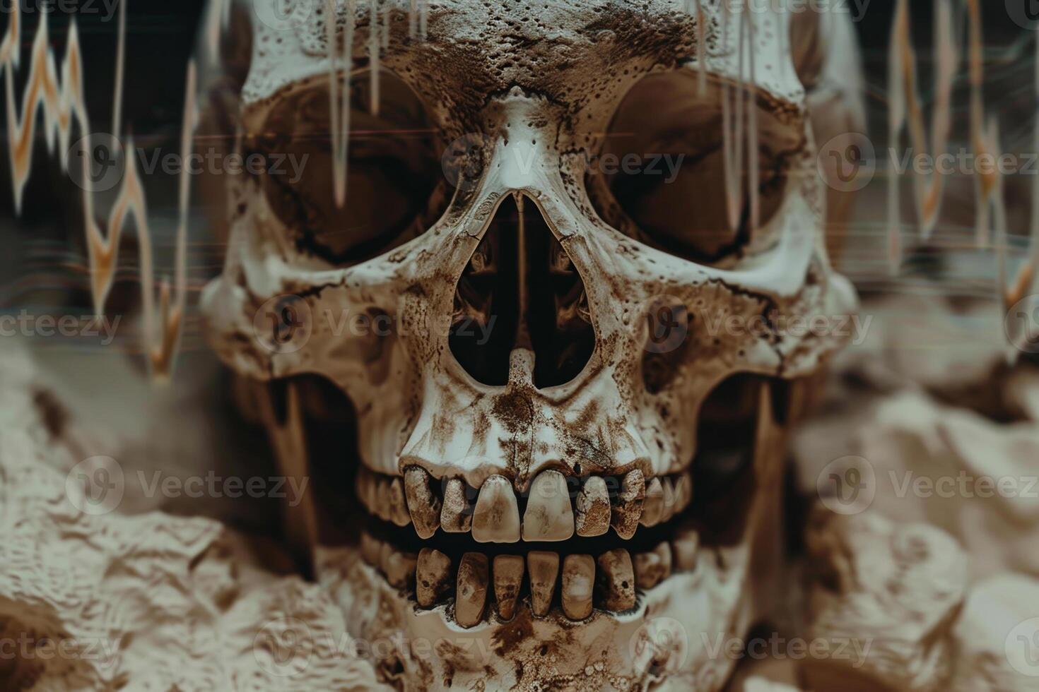 A skull with a smile on it photo