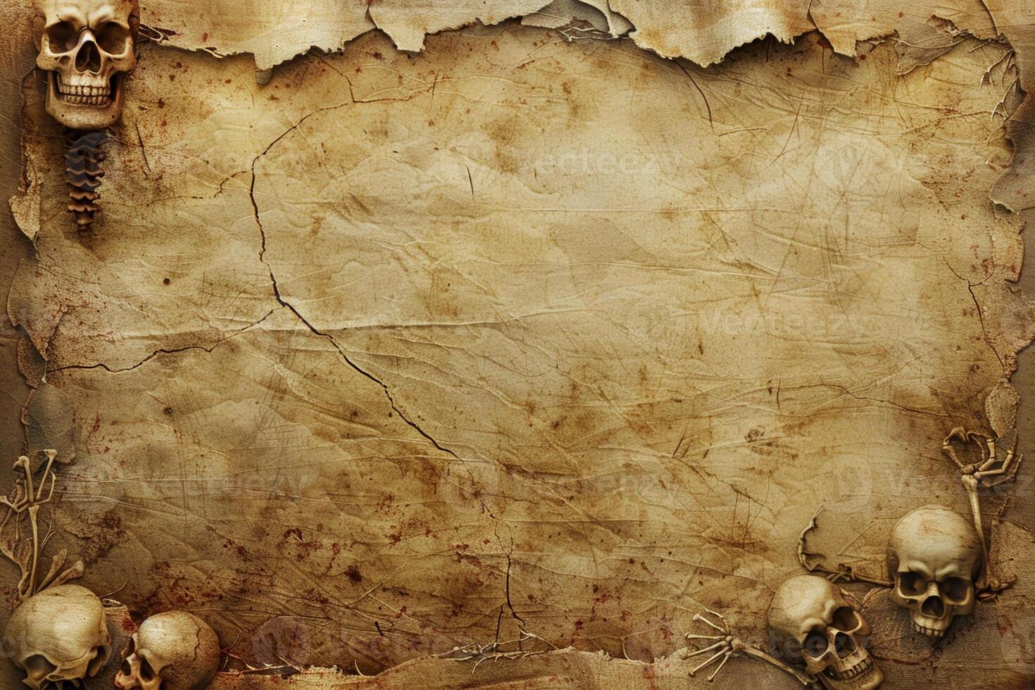 A skull and crossbones background with skulls and bones surrounding it photo