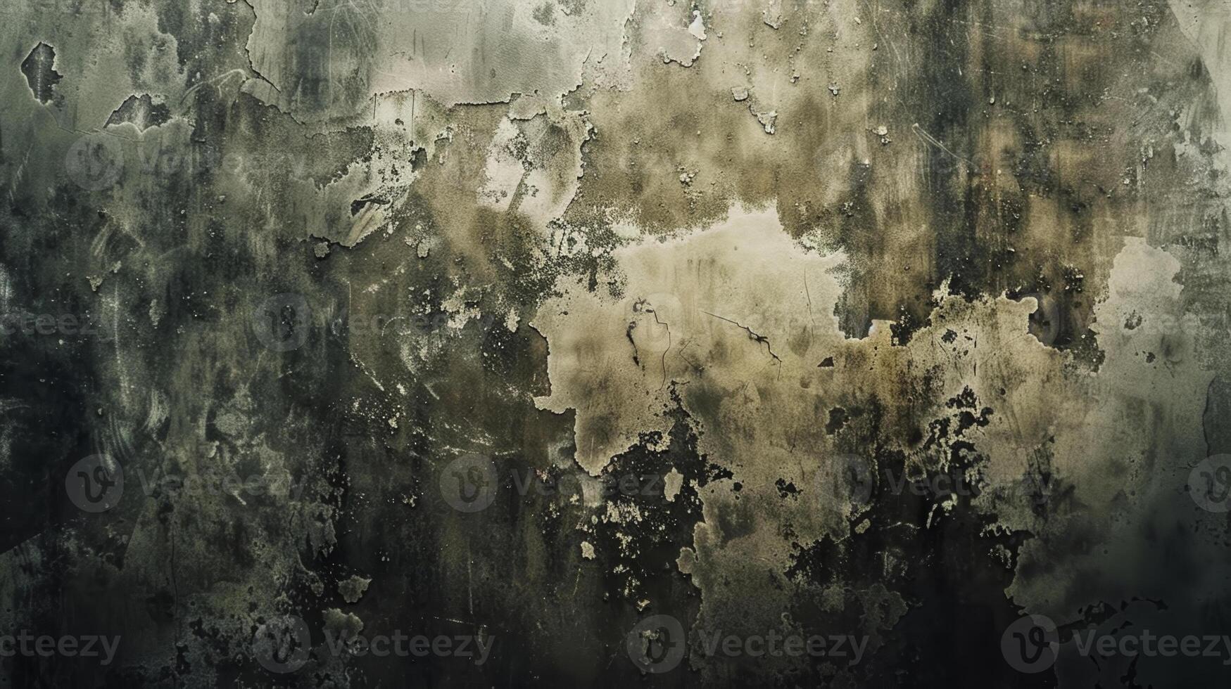 A dirty wall with peeling paint and dirt photo