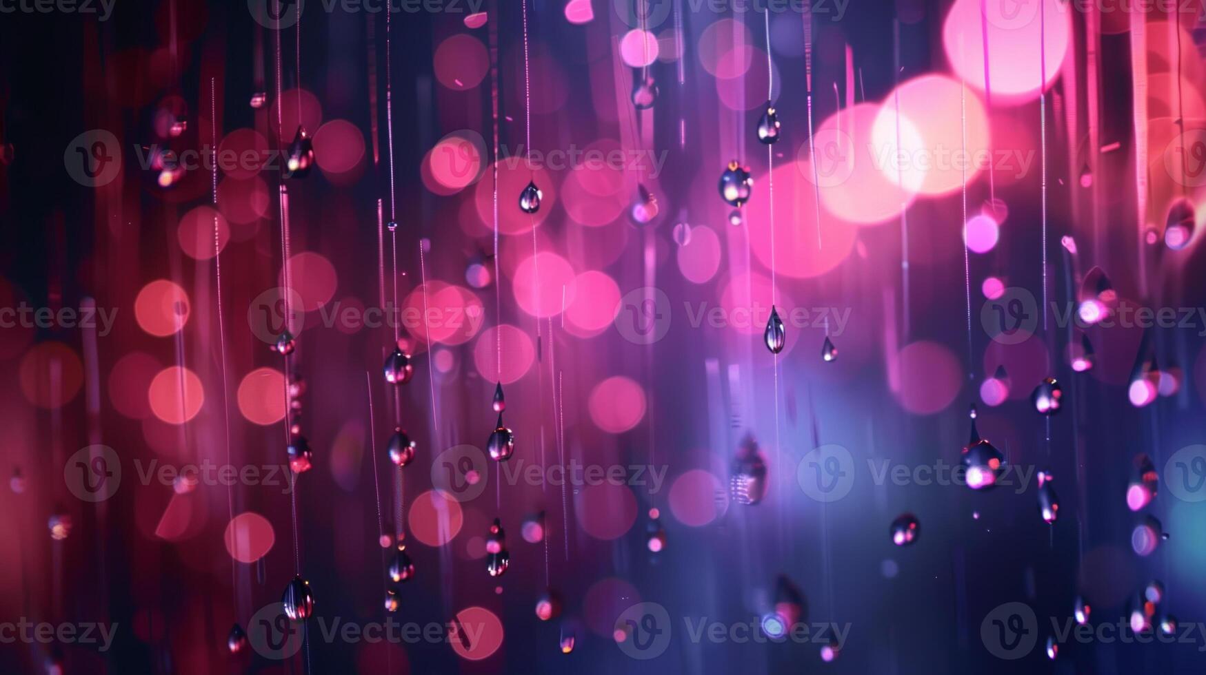 The image is a close up of a pink background with many small, round photo
