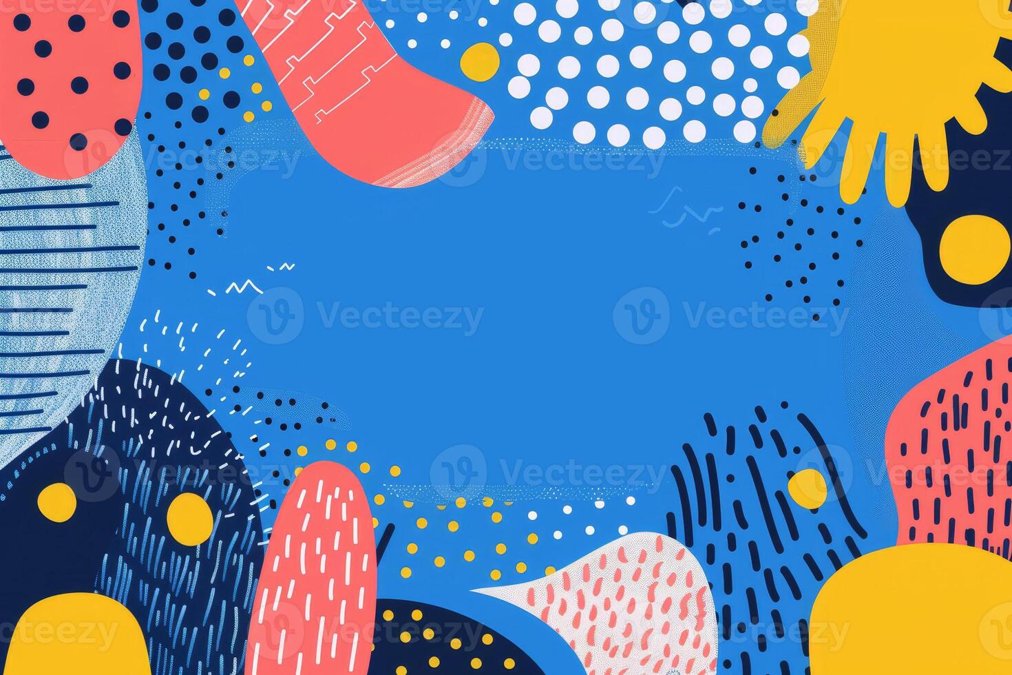 An abstract background with colorful shapes and dots photo