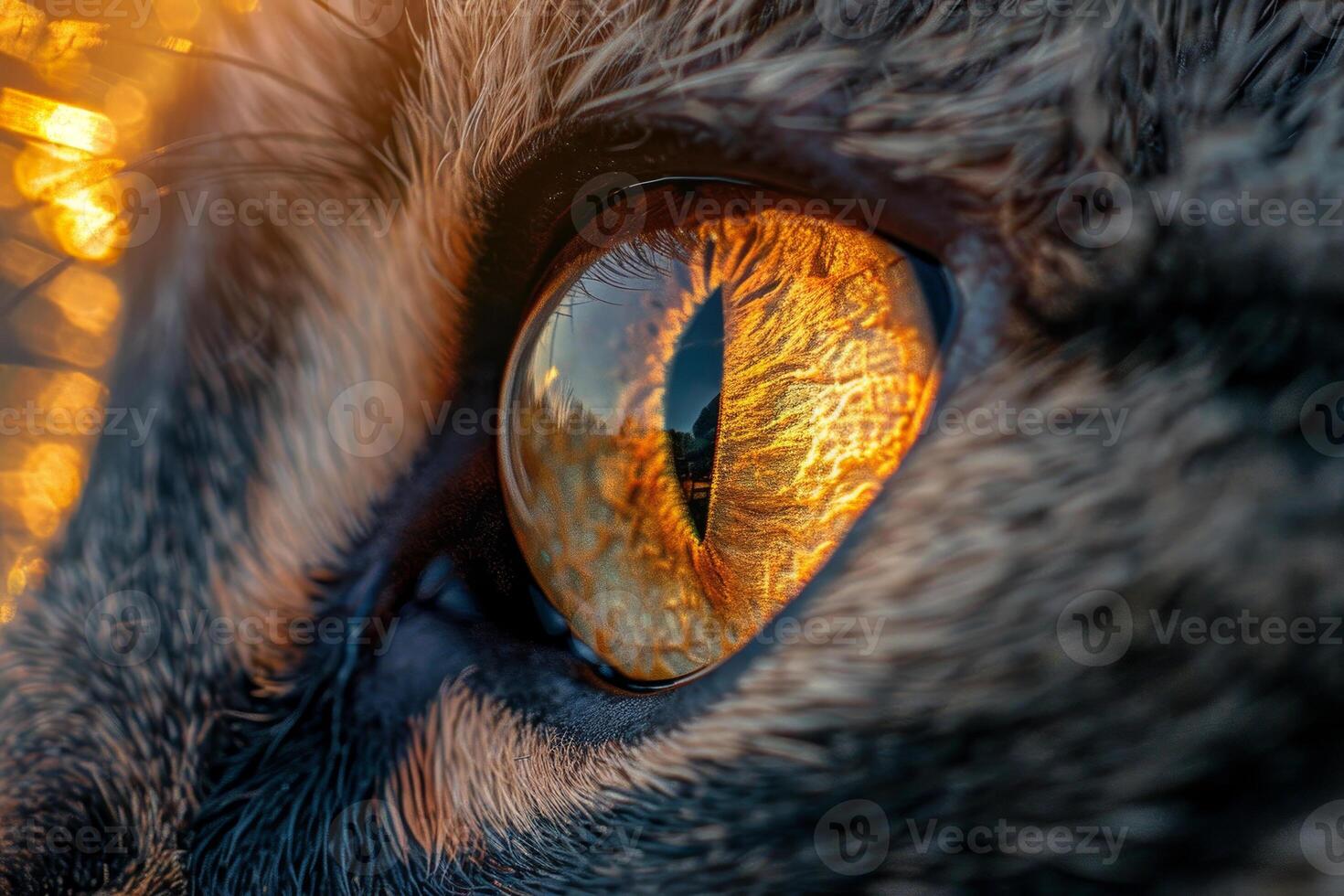 A close up of a cat's eye photo