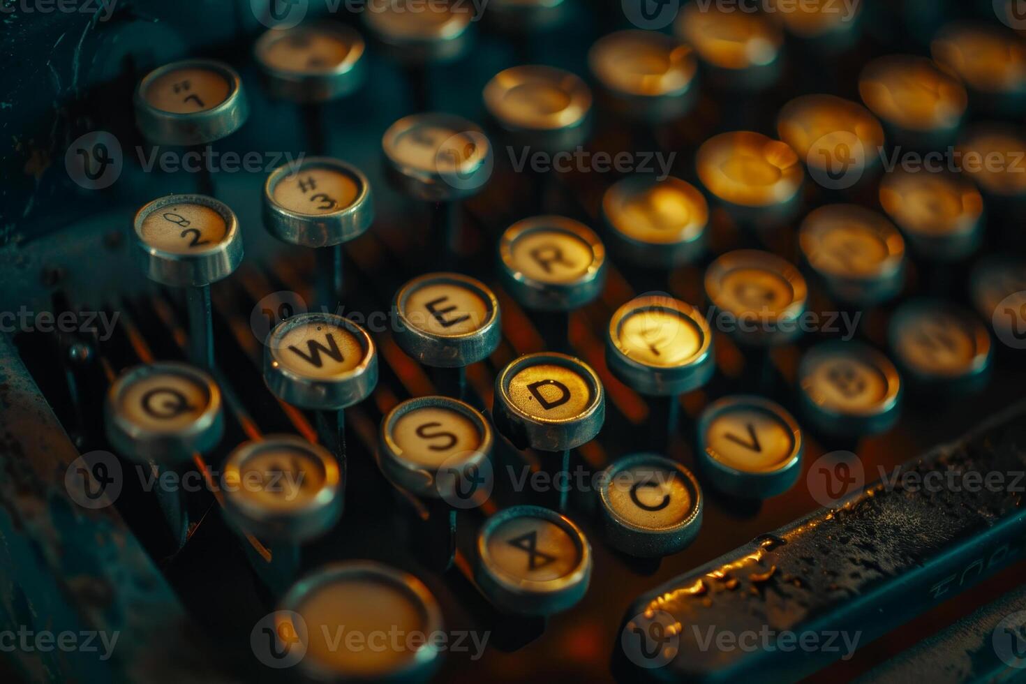 An old typewriter with keys and letters photo